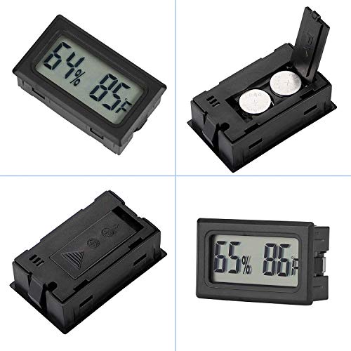 4-Pack Mini Digital Temperature Humidity Meters Gauge Indoor Thermometer Hygrometer LCD Display Fahrenheit (℉) for Reptile Tank,Jars,Guitar Case,Greenhouse, Garden, Cellar, Fridge, Closet - Image 6