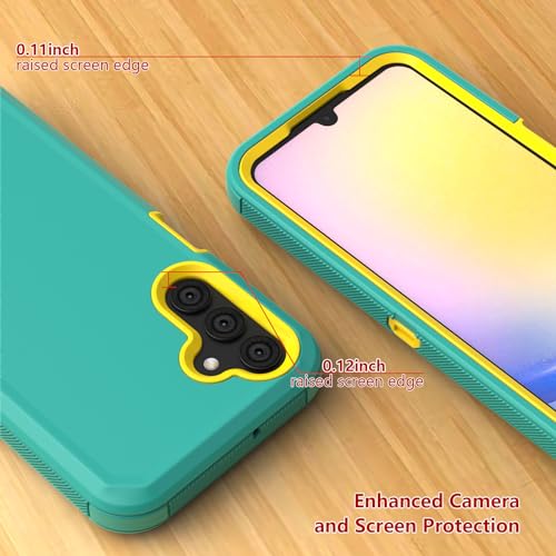 TASHHAR Phone Case for Samsung Galaxy A25 5G case,Heavy Duty Hard Shockproof Armor Protector Case Cover with Belt Clip Holster for Samsung A25 5G Phone Case (Green+Yellow) - image 3