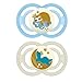 MAM Perfect Night Pacifiers, Glow in the Dark Pacifiers (2 pack, 1 Sterilizing Pacifier Case), MAM Pacifiers 16 Plus Months for Baby Boy, Baby Pacifiers, Designs May Vary