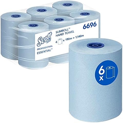 Scott Essential Slimroll Rollenhandtücher 6696 - blaue Papiertücher - 6 x 190 m Rollenpapiertücher (insges. 1.140 m) Cover