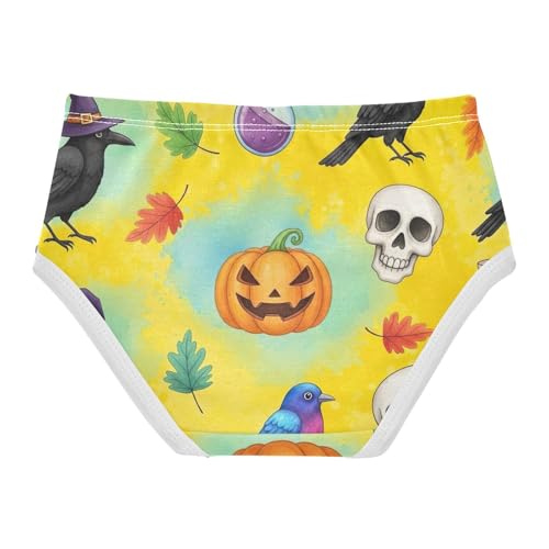 Toddler Panties, Playful Whimsical Halloween Cotton Girls Underwear, 2T–8 Years2
