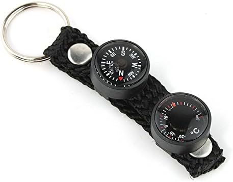 New Mini 2 in 1 Lensatic Compass Thermometer Keychain