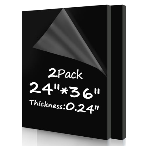 2 Pack 24x36 Pulgadas 1/4" Lámina Acrílica Negra miniatura 1