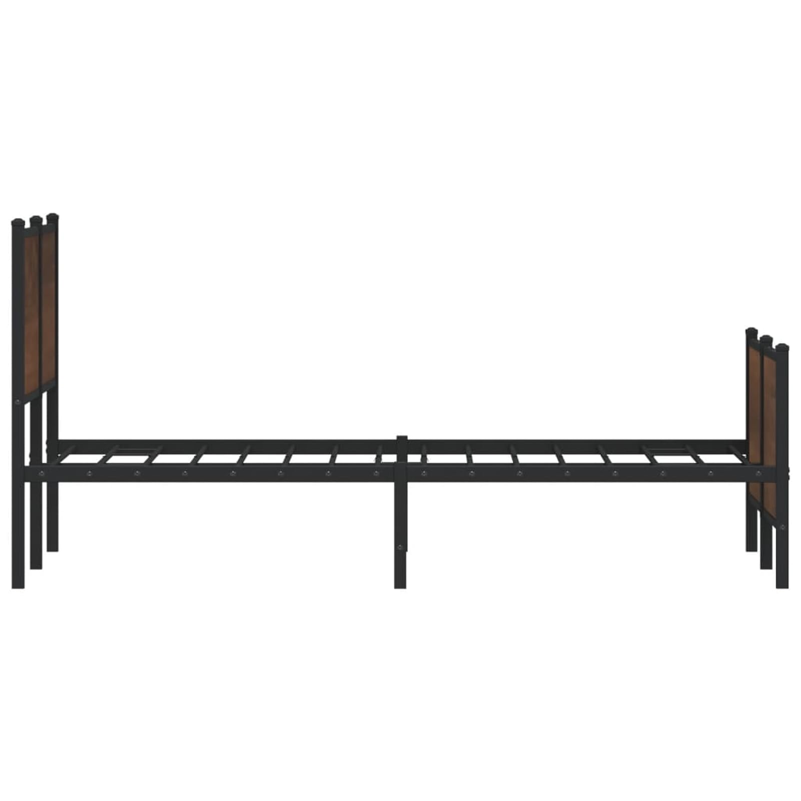WGYHOME metalowa rama łóżka 160 x 200 cm, brązowa, imitacja dębu, ze stali ze środkowymi nóżkami i miejscem do przechowywania pod łóżkiem, dla dorosłych