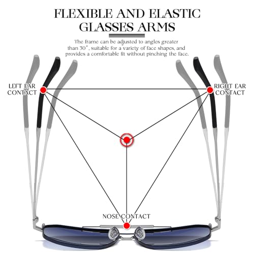 Image of SIPLION Foxdon Polarized Sunglasses Mens - Metal Frame Medium Size UV400 Stylish Retro StyleJS8538 Silver Blue