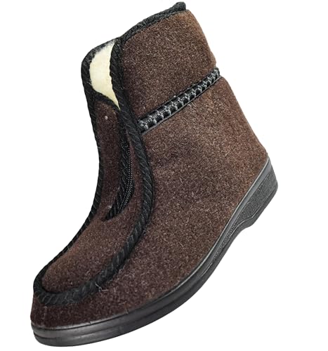 APREGGIO - Damen Hausschuhe Filz - Bequeme Slippers mit Gumm