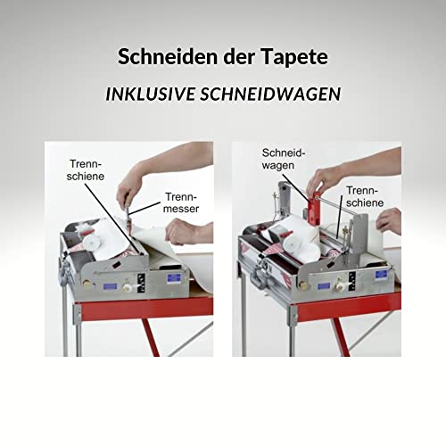 Tapofix Tapeziergerät CB 75 X - Standgerät für Tapeten und Raufaser - Tapeten bis zu 82 cm Breite - Für Großrollen - Eingebauter Kleisterkasten - Fahrbar und einklappbar