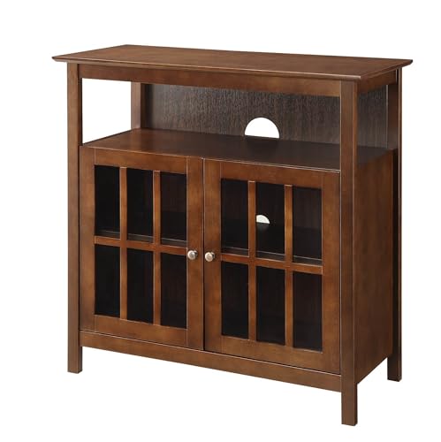 Convenience Concepts Big Sur Highboy TV Stand 36' - Modern Entertainment Center For TVs up to 40', Storage Cabinet for Dining, Living Room, & Entryway, Console Hall Table with Shelves, Espresso