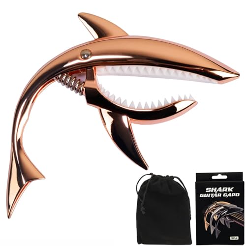 UPELLA Cejilla de guitarra de tiburón con bolsa de terciopelo, clip de aleación de zinc de alta...