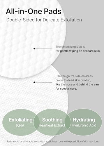 Celimax Ji.Woo.Gae Heartleaf BHA Peeling Pad, glattes aber effektives Gesichtspeeling Toner Pad, 60 Stück