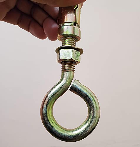 VENOM Iron Metal Wall Anchor Brass Fasteners Golden Bullet Eye Bolt Screw Hook I Bolt (12MM, Pack of 10) - Image 4 thumbnail