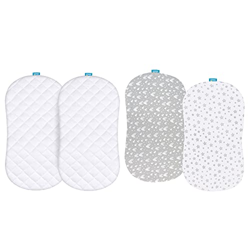 Image of Bassinet Mattress Pad Covers and Sheets for Halo Bassinest Swivel, Flex, Glide, Premiere & Luxe Series Sleeper