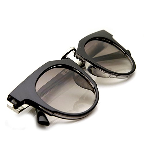 zeroUV Mod Retro Round Circle Metal Temple Horn Rimmed Sunglasses4