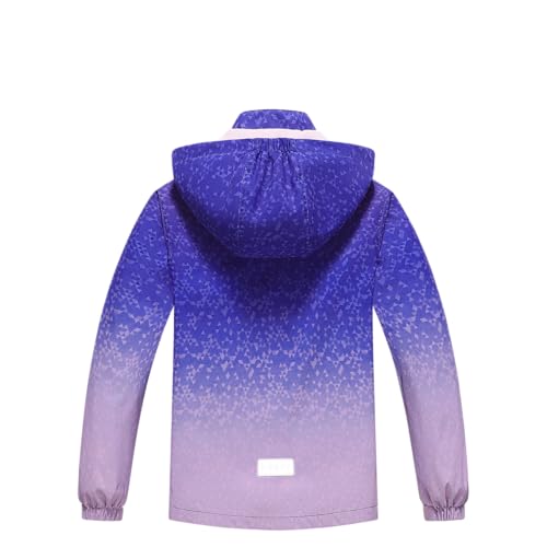 Image of MGEOY Kids Rain Jacket, Waterproof Lightweight Hooded Windbreaker for Boys Girls 4-14Y