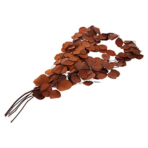 Cabilock Folhas de eucalipto artificiais artificiais artificiais guirlanda de eucalipto secas, haste