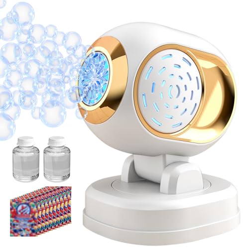 BOMOCO Bubble Machine Battery Operated Durable Bubble Blower Machine Automatic Bubble Machines for Kids Toddlers Parties Wedding Birthday Summer Outdoor Indoor Beach Christmas Favors, White