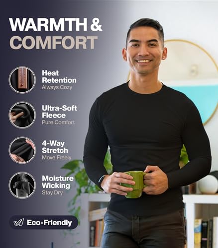 Thermajohn Thermal Shirts for Men Long Sleeve Thermal Compression Shirts for Men Base Layer Cold Weather2