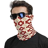 Nevjipu Halstücher für Damen und Herren – klassische rote Blumendruck, Bandana, Sturmhaube, Halstuch, halbe Gesichtsmaske