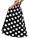 Sinono Women's Chiffon Stripe Maxi Skirt High Waist Mopping Floor Skirts (Small, Black Dot)
