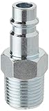 Milton 762-1 3/8' MNPT HIGHFLOWPRO V-Style/European Interchange Steel Air Plug Fitting (High Volume...