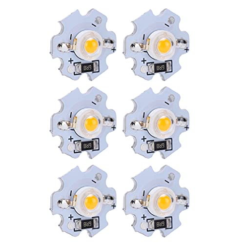Xixian 25個の5V LEDチップ、高出力と輝度、懐中電灯、DIYモデリングライト、低消費電力と長寿命のためのアルミニウム基板を備えたヘッドライト、照明部品に適しています (イエローライト)