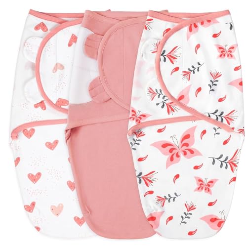 Yoofoss Baby Swaddles for Newborns 100% Organic Cotton, Adjustable Swaddle Sleep Sack 0-3 Months Newborn Swaddle Sack, Breathable Soft(Small)