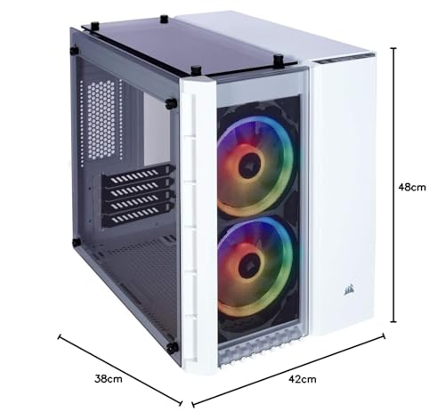 Corsair Crystal 280X Boîtier PC Micro ATX avec verre trempé LED RVB Blanc