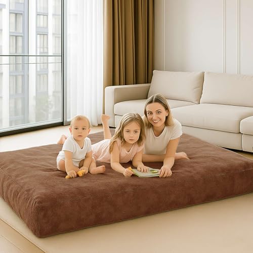Image of Big Bean Bag Chairs for Adults,Bean Bag with Filler Included,Memory Foam Bean Bag,Giant beanbag,Suitable for Reading Chairs in Living Room, Bedroom and Dormitory. (Coffee Color, Bean Bag Bed)