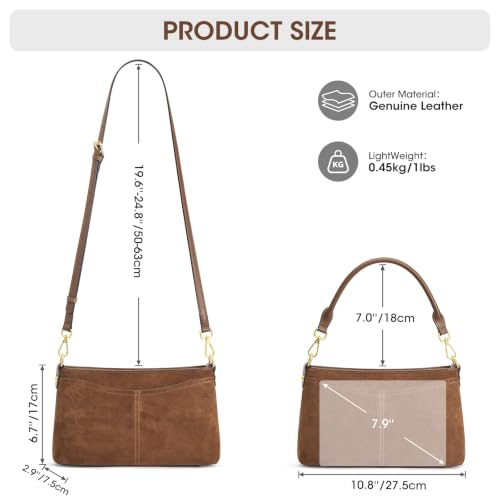 Image of Kattee Leather Crossbody Bag for Women, Small Purse Handbag