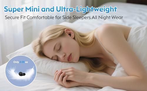 Image of Invisible Mini Sleep Earbuds Wireless Bluetooth, Ultra-Light Comfort Fit Sleep Headphones for Side Sleepers, Unique Tumbler Portable Charging Case, Soft In-Ear Ear Plugs for Sleeping Small Ears Gym