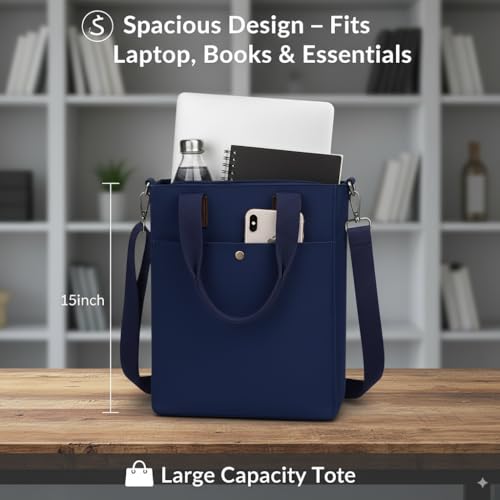 Image of Cotton Canvas Tote Bag for Women & Men | Stylish Shoulder & Crossbody Handbag with Zipper For Boys Girls & Adults | hand bags for woman & Man | College, Office, Travel & Daily Use, Shopping