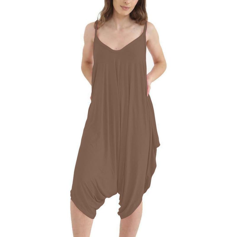 Mono harem para mujer en estilo lagenlook holgado con tirantes finos