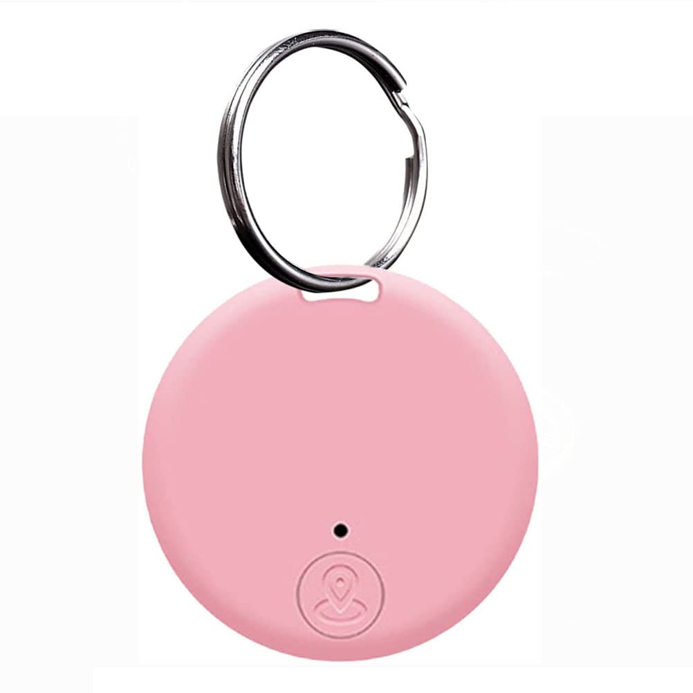 Localizzatore GPS portatile Bluetooth 5.0 con anello a strappo, dispositivo anti-perdita intelligente, dispositivo impermeabile, localizzatore di animali domestici per cani, gatti, portafogli,Rosa