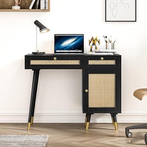 Anmytek Rattan Vanity Desk D0005 Cover