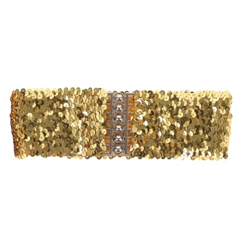 Wide Elastic Sequin Belt for Women Fashion Waistband Accessory with Stretchy Fit Elegant Dressy Sash for Slimming and Stylish Waist Accent Comfortable All Day Wear