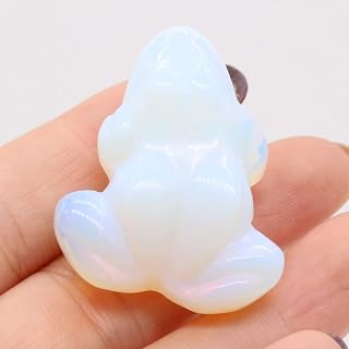 Forma de Rana Natural Decoración del hogar Adornos de Piedras Preciosas de energía Linda Cuarzo Rosa Ópalo Habitación Dormitorio Regalo 1PC,Opal,30x38mm