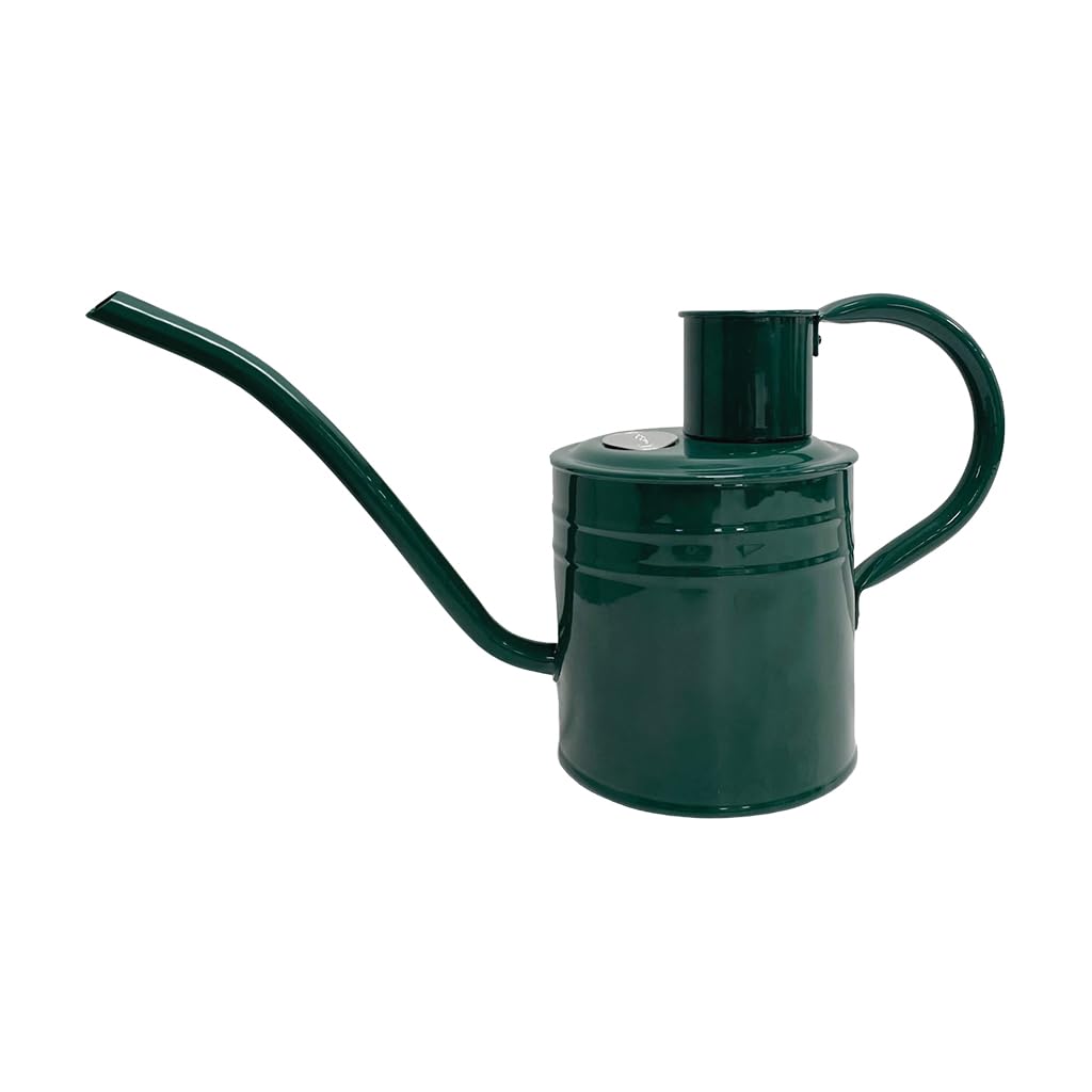 Kent & Stowe 1L Indoor Watering Can in Forest Green, Rust-Resistant Galvanised Watering Can with Handle and Long Spout