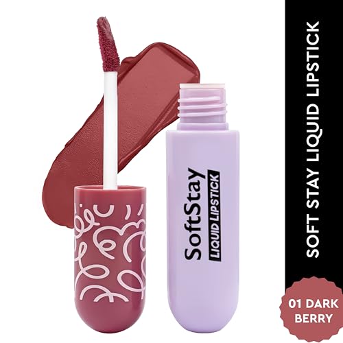 Image of Soft Stay Transferproof Liquid Lipstick| Hydrating, Highly Pigmented and Light Weight (Dark Berry, 01)