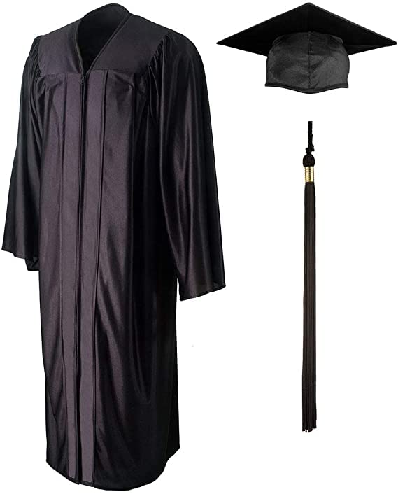 GraduationSourceAdult Shiny Graduation Gown, Cap, Tassel Set | Graduation Cap And Gown 2023 | Unisex Adult Graduation Robe