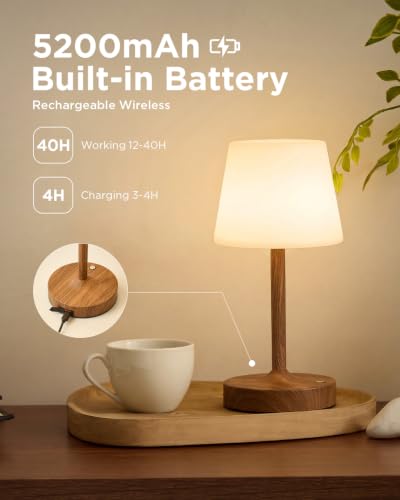 Image of IP65 Waterproof Rechargeable Shower Lamp, Cordless Bathroom Touch Lamps