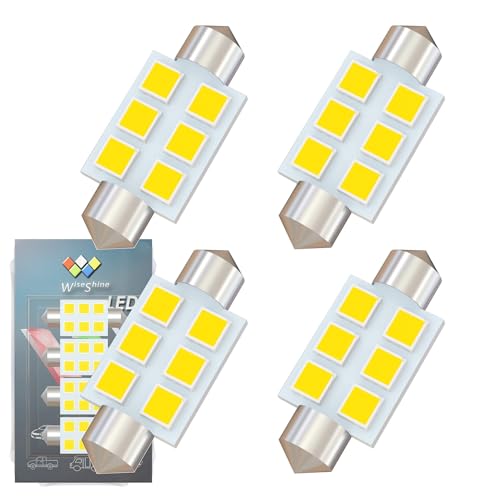 Wiseshine 36-38mm Festoon Dome LED Bulbs Natural White Under Cabinet Light Bulb for Automotive RV Kitchen Interior Reading Map Lights AC/DC 9-30V(Pack 4)