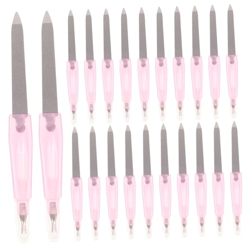 Anneome 48 Piezas Limas de Uñas Doble Cara Acero Inoxidable Pulidor Profesional para Uñas Gruesas Portátil para Manicura Casa y Viaje Herramientas para Hombre y Mujer