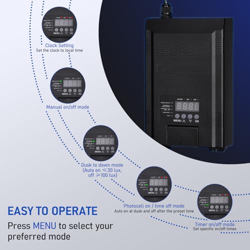 Image of LEONLITE 60W Outdoor Low Voltage Landscape Transformer, 120V AC to 12V AC