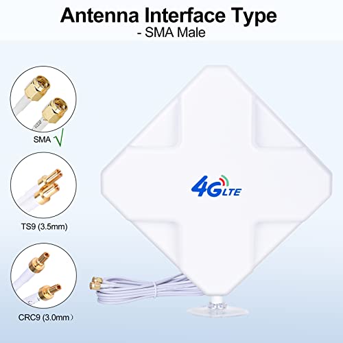 Andven Antenna 4G SMA, LTE 35dBi High Gain 3G / 4G Network Amplificatore con Doppio Conettore Maschil SMA di Segnale per Hotspot Mobile Router WLAN