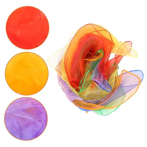12pcs Colorful Dance Scarves Washable Juggling Scarves for Boys and Girls Performance Props for Rhythm Dance Square Vibrant Colors3