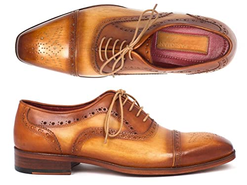 Oxfords Captoe Paul Parkman en cuir brun clair ID024-TAN pour hommes