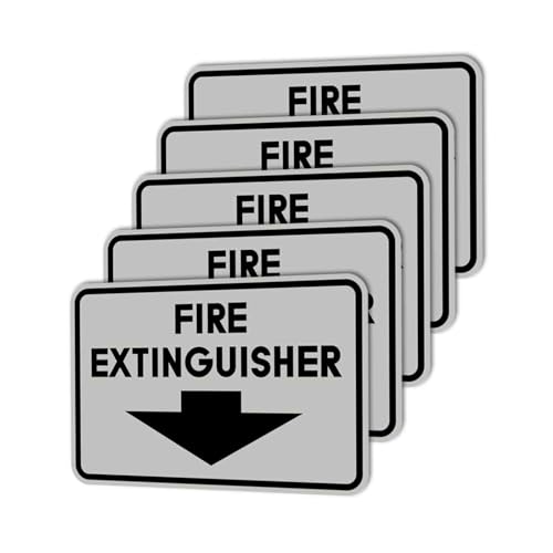Image of Signs ByLITA Classic Framed Fire Extinguisher (Lt Gray) - X-Large 5 Pack