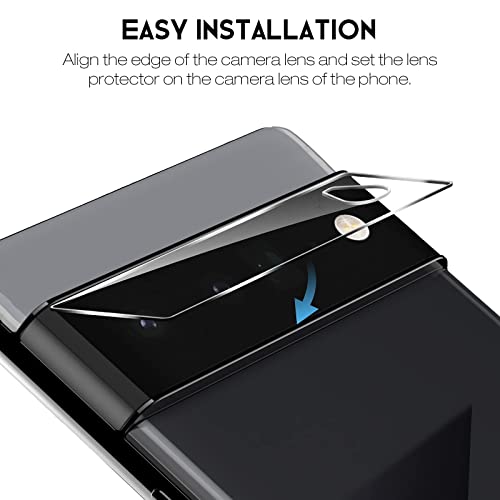 LK 4 Pack 2 Pack Screen Protector + 2 Pack Camera Lens Protector for Google Pixel 6 Pro, TPU Film for Pixel 6 Pro, Ultra-Thin, HD, Scratches-Resistant