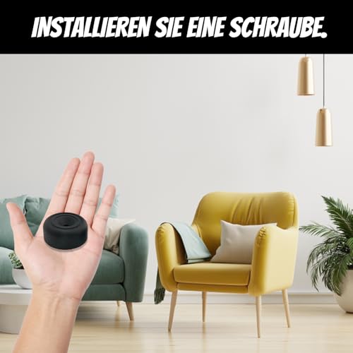 ZexJpr 16 Stück Füße Für Möbel, Möbel Zubehör, Möbelfüße Mit Schrauben, Schwarz, Durchmesser 3,3 cm Höhe 1,3 cm, Schrankfüsse Zum Erhöhen Und Ausgleichen Von Möbeln, Sofa Stabil