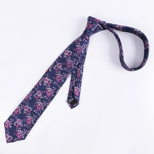 Image of Alizeal Mens 3.15inches Delicate Floral Tie with Small Flower Printed Handkerchief Set